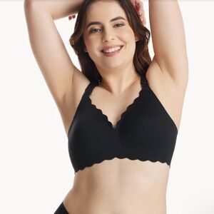 Momcozy Nursing Bra XL Black Scalloped Edge Maternity Comfort NWT